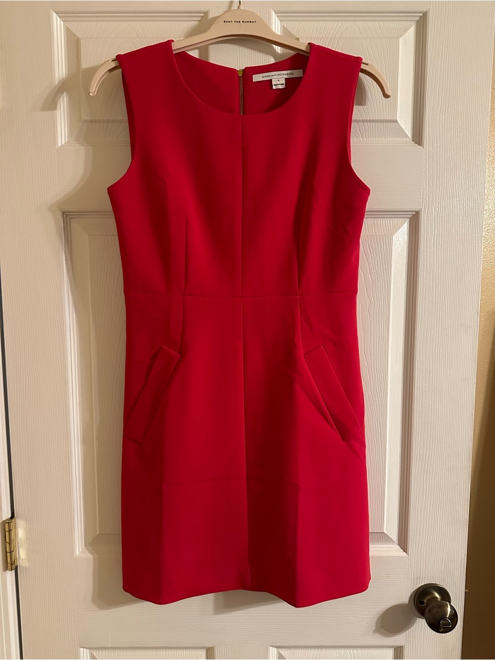 Diane Von Furstenberg Sleeveless Fuchsia Sheath Dress